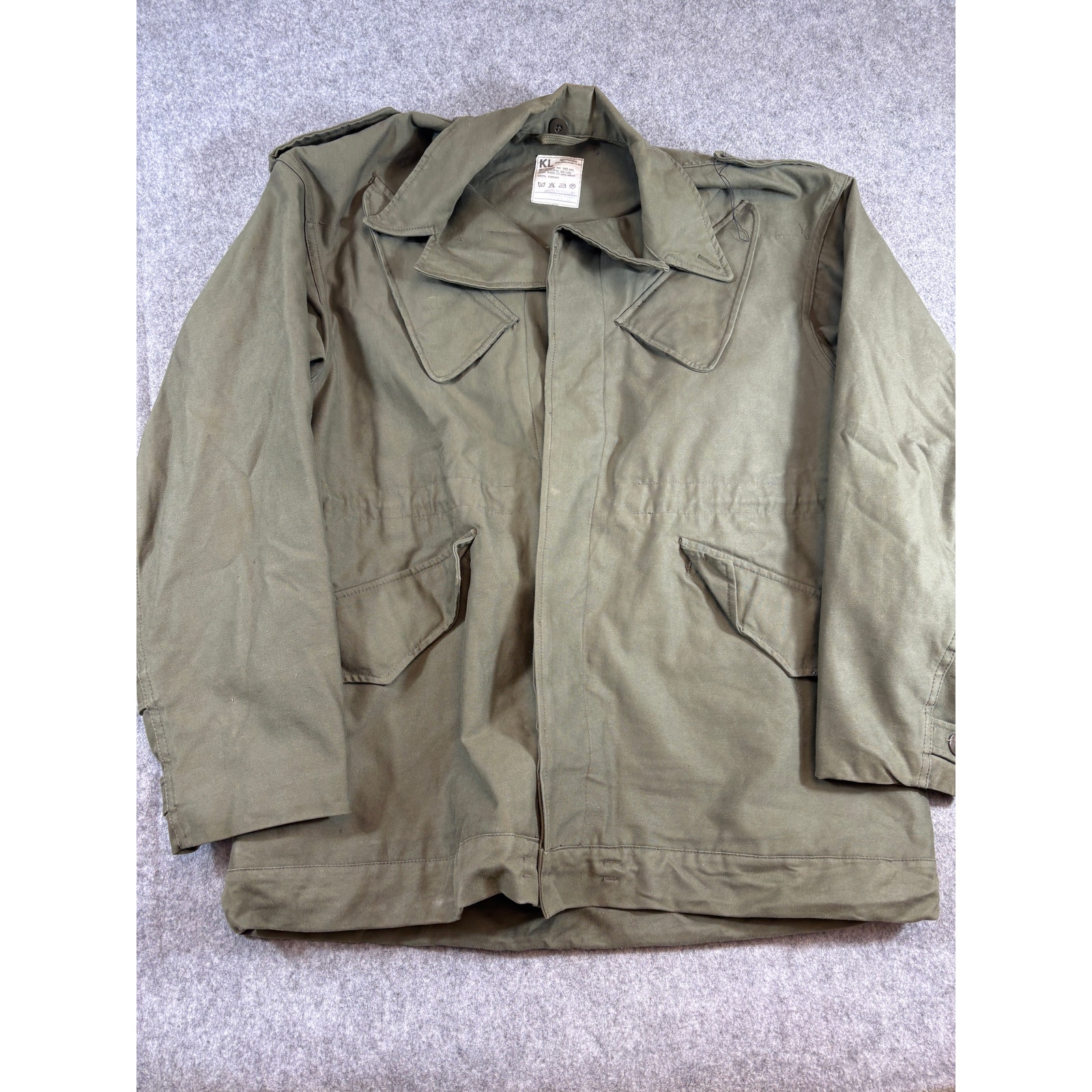 Vintage 70s Army Military Field Jacket Mens Large Green Uniform Utility Outdoor